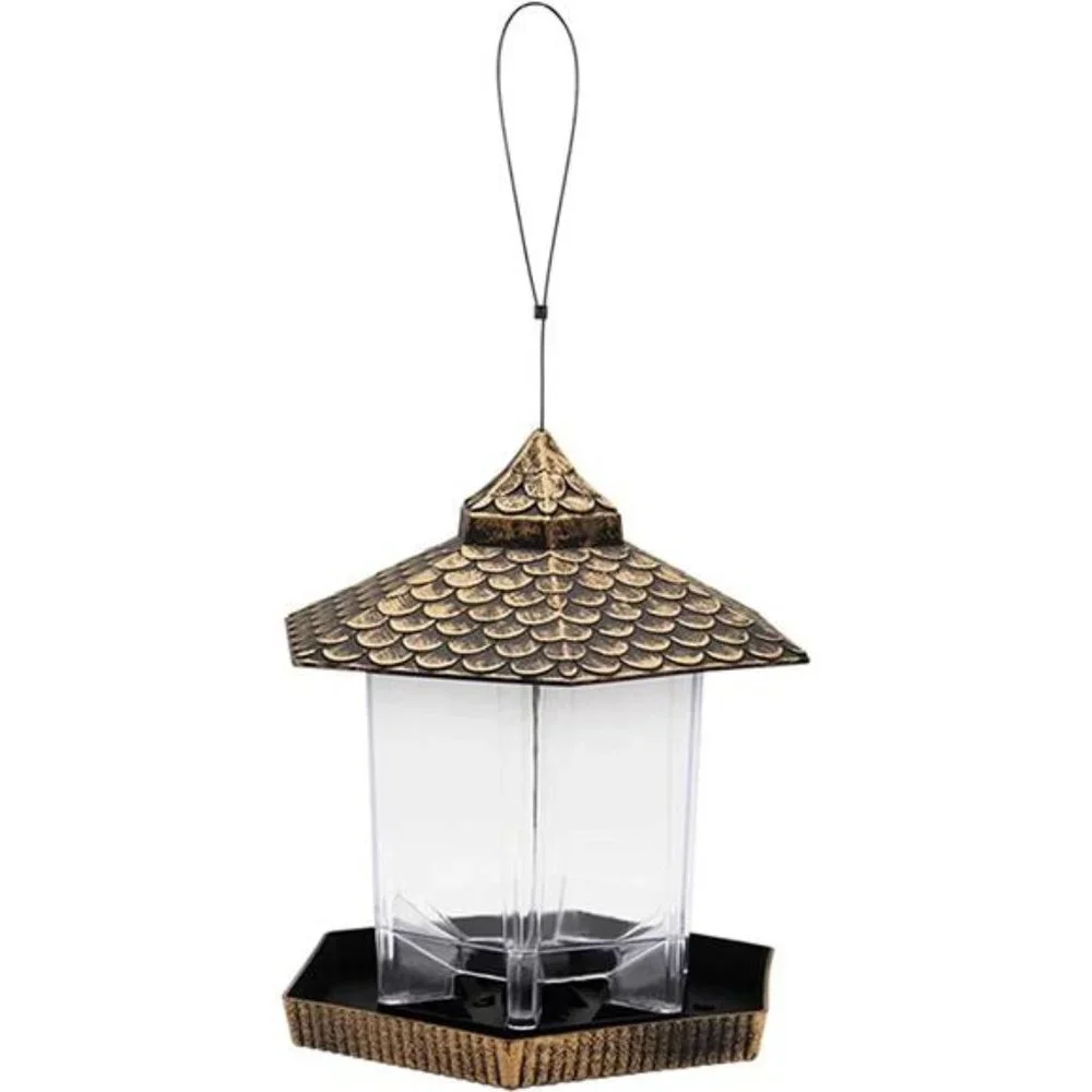 Twinkle Star Wild Bird Feeder Hanging for Garden Yard Outside Decoration,Hexagon